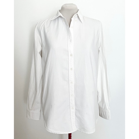 Joe Fresh boyfriend fit white long sleeve collared shirt size M - Picture 1 of 3